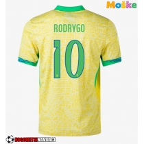 Moške Nogometnih dresov Brazilija Rodrygo Goes #10 Domači Copa America 2024 Kratki rokavi